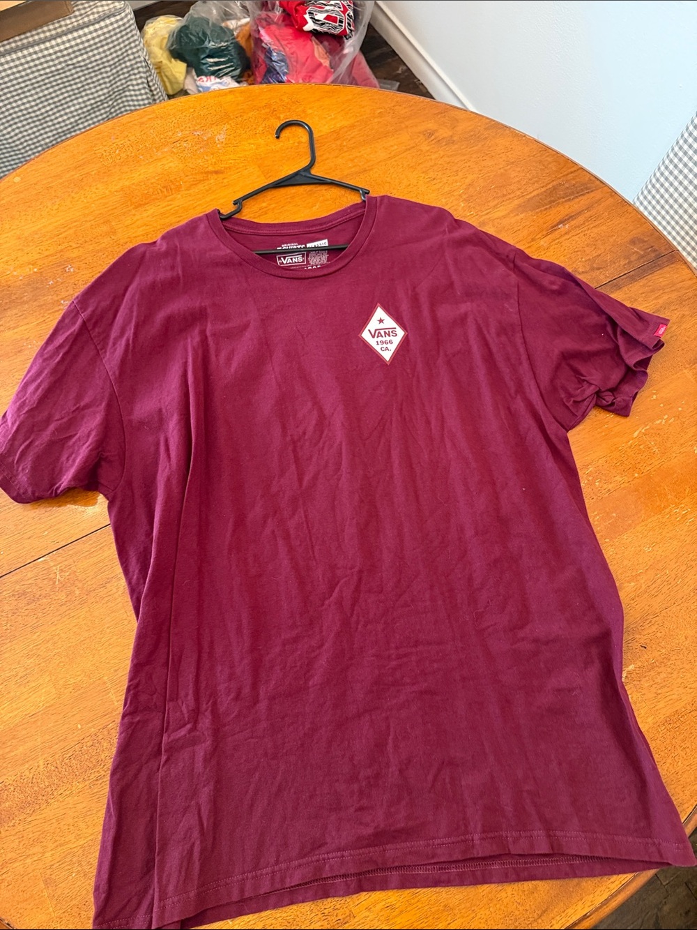 Vans Men's Burgundy Short Sleeve Logo Tee xxl